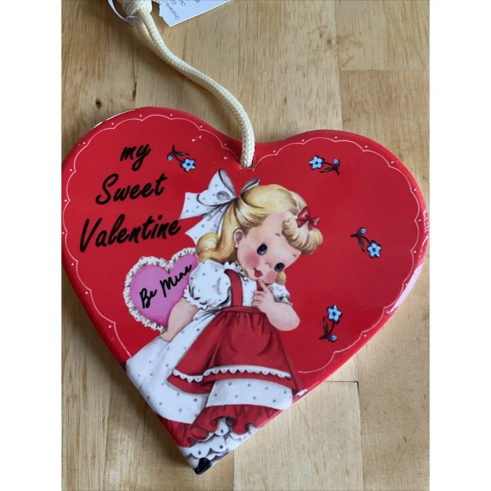 Hobby Lobby Valentines Day Decor Ceramic Heart Vintage Style Image Ornament Wall